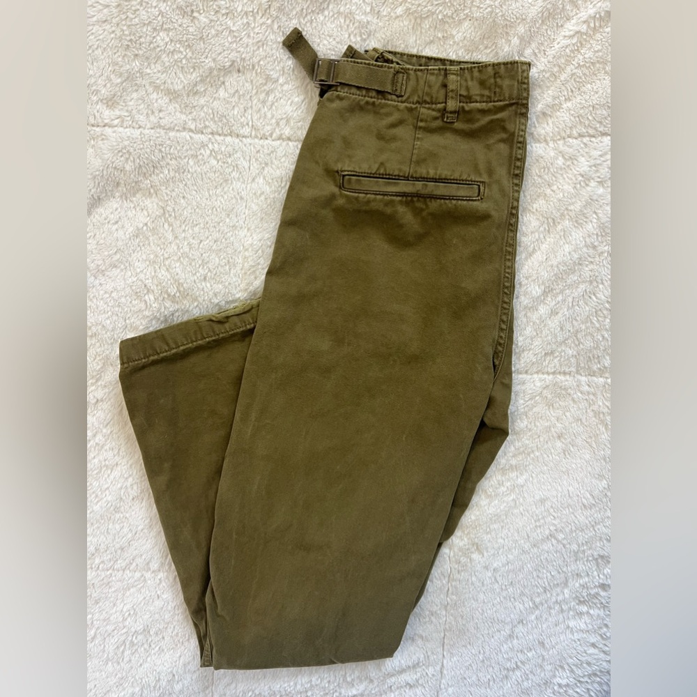 Zara Olive Green Straight Leg Cargo Pants with Zippered Ankle - Picture 5 of 7